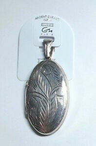 �y���������z�A�N�Z�T���[�@�l�b�N���X�@�A���W�F���g�h�A1 pendentif ovale ancien modele grave argent 9251000 porte photo