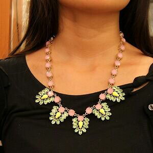 �y���������z�A�N�Z�T���[�@�l�b�N���X�@�V�[�g�C�G���[���[�Y�O���[���I���W�i��collare da donna foglio rosa gialla verde trendy originale sera matrimonio jcr 9