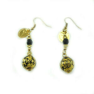 yzANZT[@lbNX@FlcBACOmKXubNS[hCT[gpiazza venezia orecchini donna amo con inserti in vetro di murano nero e dorato