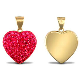 【送料無料】アクセサリー　ネックレス　ゴールドホットピンクラウンドペンダントdonna 9ct oro rosa caldo rotondo cristallo pendente charm amore cuore