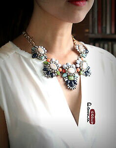 �y���������z�A�N�Z�T���[�@�l�b�N���X�@�l�b�N���X�z���C�g�^�[�R�C�Y�O���[���I�����W�T�[�����s���N�l�C�r�[�I���W�i�����g��collana turchese bianco arancione verde salmone blu navy retr originale az2