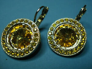 yzANZT[@lbNX@EhCOsole giallogioiosi orecchini rotondi con molto funkelndem strass