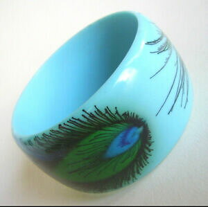 �y���������z�A�N�Z�T���[�@�l�b�N���X�@�u���X���b�gfd1 bracelet plumes de paon en resine