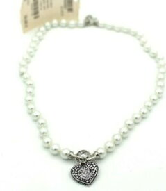 【送料無料】アクセサリー　ネックレス　トレーラーネックレスcollana perle con cuore rimorchio lunghezza ca 49 cm c