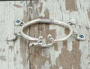 yzANZT[@lbNX@pulsera swarovski y zamak, boho silver cuff bracelet 50 16