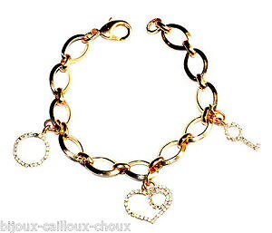 yzANZT[@lbNX@uXbgNX^ubracelet breloques couleur or cristal blanc coeur cl rond bijou