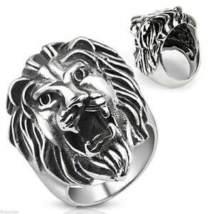 yzANZT[@lbNX@ebgDfCIoCJ[CIObague acier tete de lion rugissant bague biker roaring lions head ring
