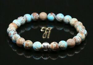 �y���������z�A�N�Z�T���[�@�l�b�N���X�@�X�^�[�����O�V���o�[�J�t�u���X���b�g�J�t�r�[�Yautunno jaspis 925er sterling argento bracciale bracelet perle bracciale 8mm