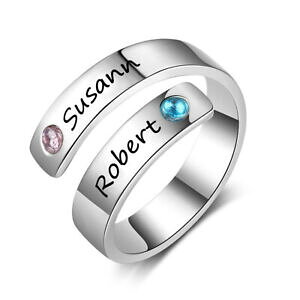yzANZT[@lbNX@XeXX`[OCXg[Vo[{bNXTCYid anello in acciaio inox con incisione a scelta taglia unica con strass argento box