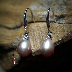 �y���������z�A�N�Z�T���[�@�l�b�N���X�@�A���W�F���g�o�C�I���b�gboucles doreilles perle de culture deau douce argent massive 925 violet b007