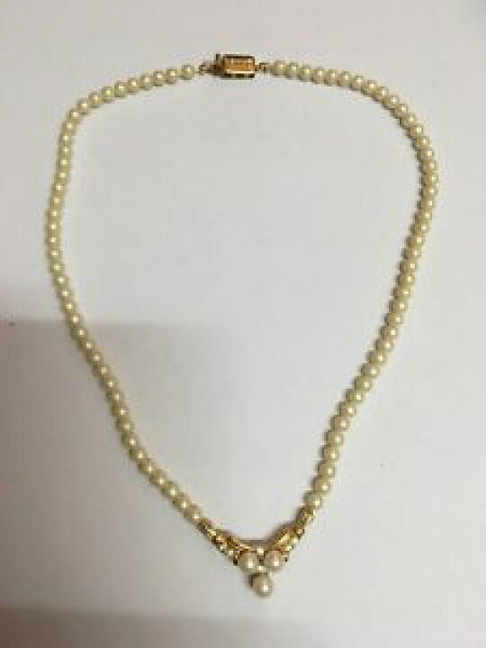 【送料無料】アクセサリー ネックレス ビンテージモネエvintage collier sign monet perle et  brillants bijoux couture 50s 60s hokushin