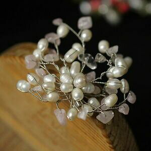 yzANZT[@lbNX@[YNXbroche artisanal perle de culture blanche fleur quartz rose original retro class