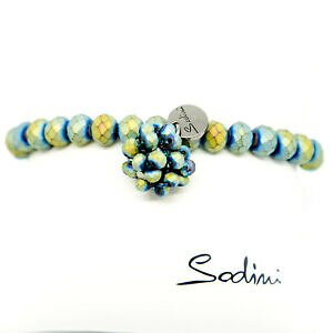�y���������z�A�N�Z�T���[�@�l�b�N���X�@�g�X�J�[�i�O���[���A�[�gsodini bracciale elastico con perle e charm verde opaco art 750624b donna