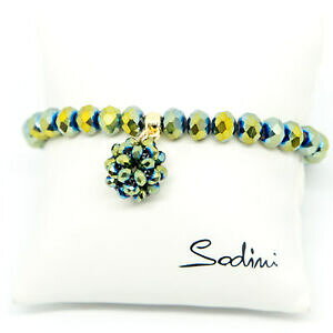 �y���������z�A�N�Z�T���[�@�l�b�N���X�@�g�X�J�[�i�A�[�gsodini bracciale elastico con perle e charm verde lucido art 920123b donna