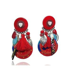 �y���������z�A�N�Z�T���[�@�l�b�N���X�@�C�������O�N���b�v�J�^���[�ilol bijoux orecchini clip rosso e blu catalina