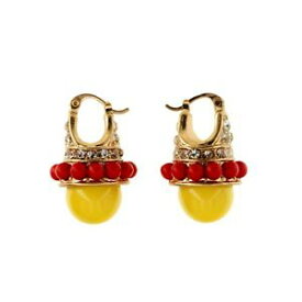 【送料無料】アクセサリー　ネックレス　イヤリングミニパールレトロビンテージorecchini dormeuse dorato mini perla giallo rosso retr vintage qd1