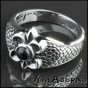yzANZT[@lbNX@XeXIjLXSVbNOubNoCJ[Okoolkatana anello in acciaio inossidabile onyx i gigli gothic dito anello biker nero rs36