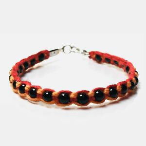 �y���������z�A�N�Z�T���[�@�l�b�N���X�@�u���X���b�g�I�j�L�X�R�g���I�����Wbracelet perles onyx macram coton tress orange brsilien