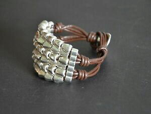 �y���������z�A�N�Z�T���[�@�l�b�N���X�@�u���X���b�gbracciali del cuerohecha a manocolor platamejor regalonuevo disegno