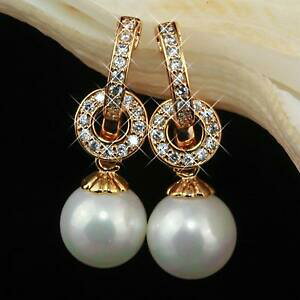 yzANZT[@lbNX@CObLktCG[S[hzCgS[horecchini di perle zirconi bianchi placcato oro 750 18 kt oro giallo o2950