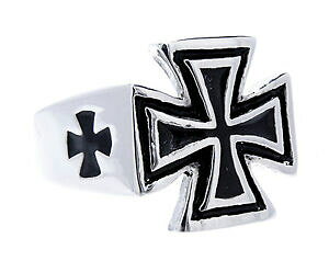 �y���������z�A�N�Z�T���[�@�l�b�N���X�@�X�e�����X�X�`�[���N���X�����Ocroce di ferro anello in acciaio inox motociclista ek gr5870