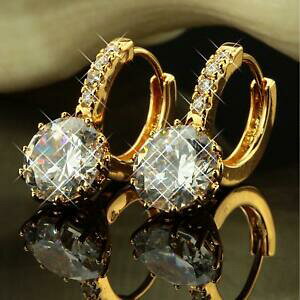 yzANZT[@lbNX@OCOorecchini ad anello 9 mm zirconi bianchi placcato oro 750 18 kt giallo o2497