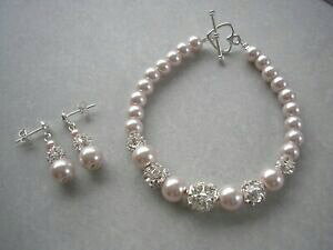 yzANZT[@lbNX@p[uXbgCOZbg44h pearl amp; pave strass bracciale amp; orecchini set per donne ragazze damigelle