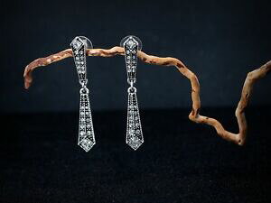 �y���������z�A�N�Z�T���[�@�l�b�N���X�@�V���o�[�_�u���h���b�v�A�[���f�R�N���X�C�������O�N���b�vorecchini clip on argentato doppio goccia art deco class b10