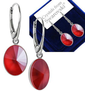 yzANZT[@lbNX@X^[OVo[COCbhXtXL[925 argento sterling orecchini dangle ovale rivoli royal rosso cristalli swarovski