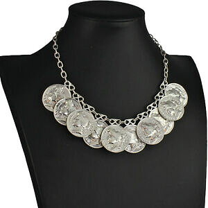 yzANZT[@lbNX@Vo[[}RCy_gy_glbNX`[J[color argento grande romano moneta ciondolo pendente forzatina collana girocollo