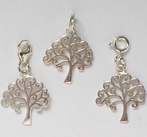 yzANZT[@lbNX@X^[OVo[JtlbNXc[qWargento sterling charm albero della vita per bracciale, collana, cerniera chiusura scegliere