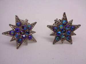 yzANZT[@lbNX@COre[WX^[o[XgNbvtFXeBovintage star burst clip su orecchini strass ab festa matrimonio prom festival