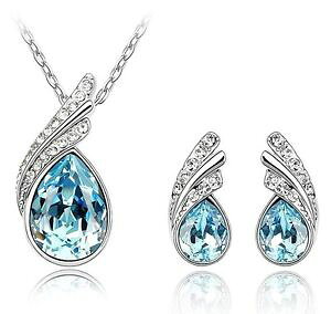 yzANZT[@lbNX@XtXL[GglbNXCOZbgzCgrealizzata con elementi swarovski collana e orecchini set, 18ct white goldplated