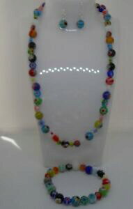 yzANZT[@lbNX@uXbgCOZbgX^[OVo[lbNXcollana con millifiori bellissimo, bracciale e orecchini set argento sterling