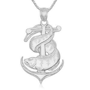 �y���������z�A�N�Z�T���[�@�l�b�N���X�@�A���M���y���_���g�A�����J44g argento sterling ancora wanguilla ciondolo, fatti negli usa, 18 italiano