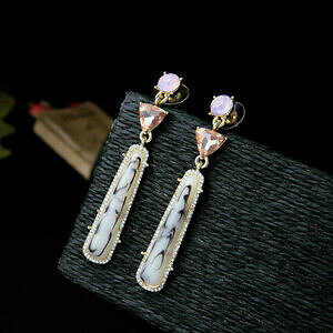 �y���������z�A�N�Z�T���[�@�l�b�N���X�@�C�������O�S�[���f���l�C���A�[���f�R�g���C�A���O���X�e�B�b�N�s���N�I�����W���g��orecchini chiodo dorato pav art deco triangolo bastone rosa amber retr aa 14