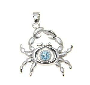 yzANZT[@lbNX@gp[YnCA^Kjy_gX^[OVo[originale topazio blu hawaiano granchio massiccio 925 pendente argento sterling
