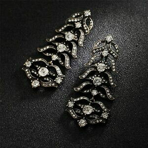 �y���������z�A�N�Z�T���[�@�l�b�N���X�@���b�L�s���A�[���f�R�C�������O�N���X�^���r���e�[�W�I���W�i��orecchini a perno dorato art deco lungo cristallo vintage originale xx 10