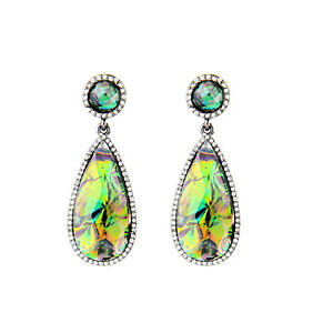 yzANZT[@lbNX@COVo[sA[fRO[hbvNXgorecchini a perno argentato nero art deco goccia verde class retr aa 14