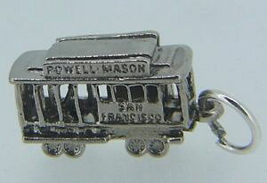 �y���������z�A�N�Z�T���[�@�l�b�N���X�@�O�����T���t�����V�X�R�P�[�u���J�[�y���_���g40 grammi argento sterling san fransisco funivia che si muove ciondolo o u30