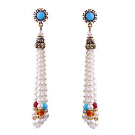 【送料無料】アクセサリー　ネックレス　メッキピンイヤリングマルチカラーパールレトロorecchini a perno dorato lungo pompon perla multicolore retr matrimonio xx17