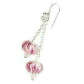 【送料無料】アクセサリー　ネックレス　スターリングシルバーピンクイヤリングペンダントtoc beadz argento sterling rosa vortice 10mm orecchini pendenti perla