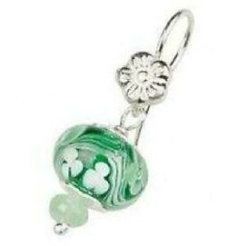 【送料無料】アクセサリー　ネックレス　スターリングシルバーイヤリングペンダントtoc beadz argento sterling 8mm fiore verde orecchini pendenti perla