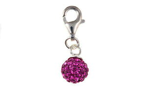 yzANZT[@lbNX@NX^sNy_gargento sterling charm crystal glitterball rosa ciondolo nuovo