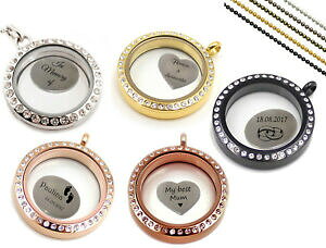 �y���������z�A�N�Z�T���[�@�l�b�N���X�@�K���X���_�C�����t���[�e�B���O�`�F�[���v���[�gvetromedaglione floating catena piastra incisione a scelta, 5 colori regalo