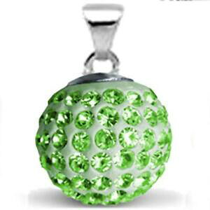 yzANZT[@lbNX@X^[OVo[yhbgJ[NX^fBXR{[y_gsterling silver peridot colore 12mm cristallo da discoteca palla ciondolo nuovo