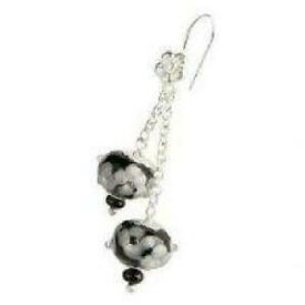 【送料無料】アクセサリー　ネックレス　シルバーブラックイヤリングペンダントtoc beadz argento di qualit nero 10mm orecchini pendenti perla