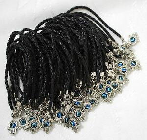 yzANZT[@lbNX@uXbgRNVraccolta di 50 nero braccialetti mano di khamsa contra il malocchio