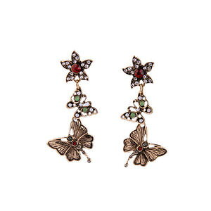 yzANZT[@lbNX@sO[p[bhCOorecchini a perno dorato fiore farfalla pav perla verde rosso aa 16