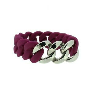 �y���������z�A�N�Z�T���[�@�l�b�N���X�@�I���W�i���X�e�����X�X�`�[���V���R���J�t�V���o�[bracciale da donna lega anseaticapopus originale in acciaio inox silicone melanzane argento